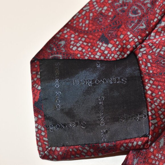 Vintage Stefano Ricci Italy Luxury Burgundy Patterned Neck Tie Mens - Picture 3 of 3
